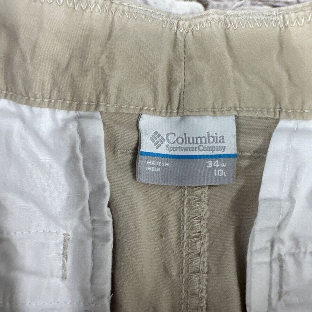Columbia Men's Shorts Khaki Tan Lightweight Size 34/10 Hike Cotton Elastane Flaw - Picture 8 of 10